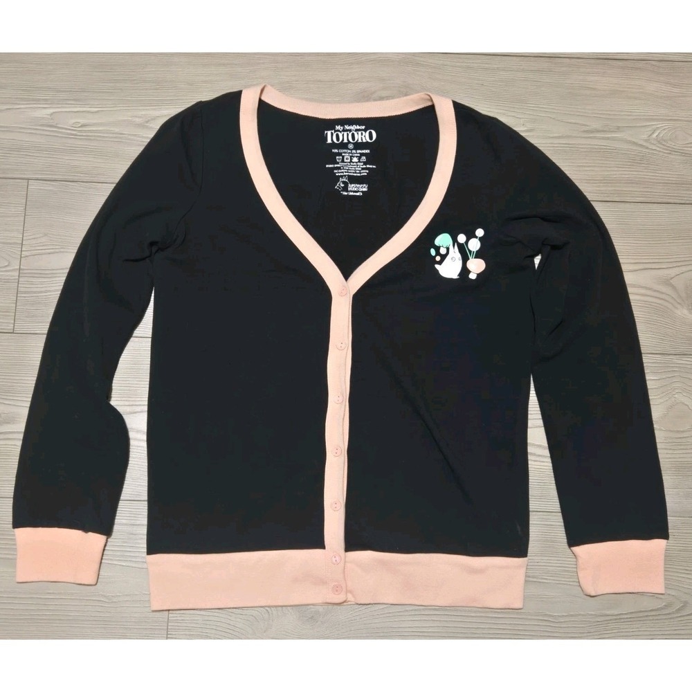 Studio Ghibli My Neighbor‎ Totoro Womens Med Black Dream Garden Junior Cardigan